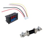 Digital Voltmeter - Ammeter, 200 V 200 A, red - blue display, shunt included